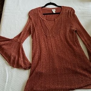Chico's Rust & Metallic Tunic -Size 1